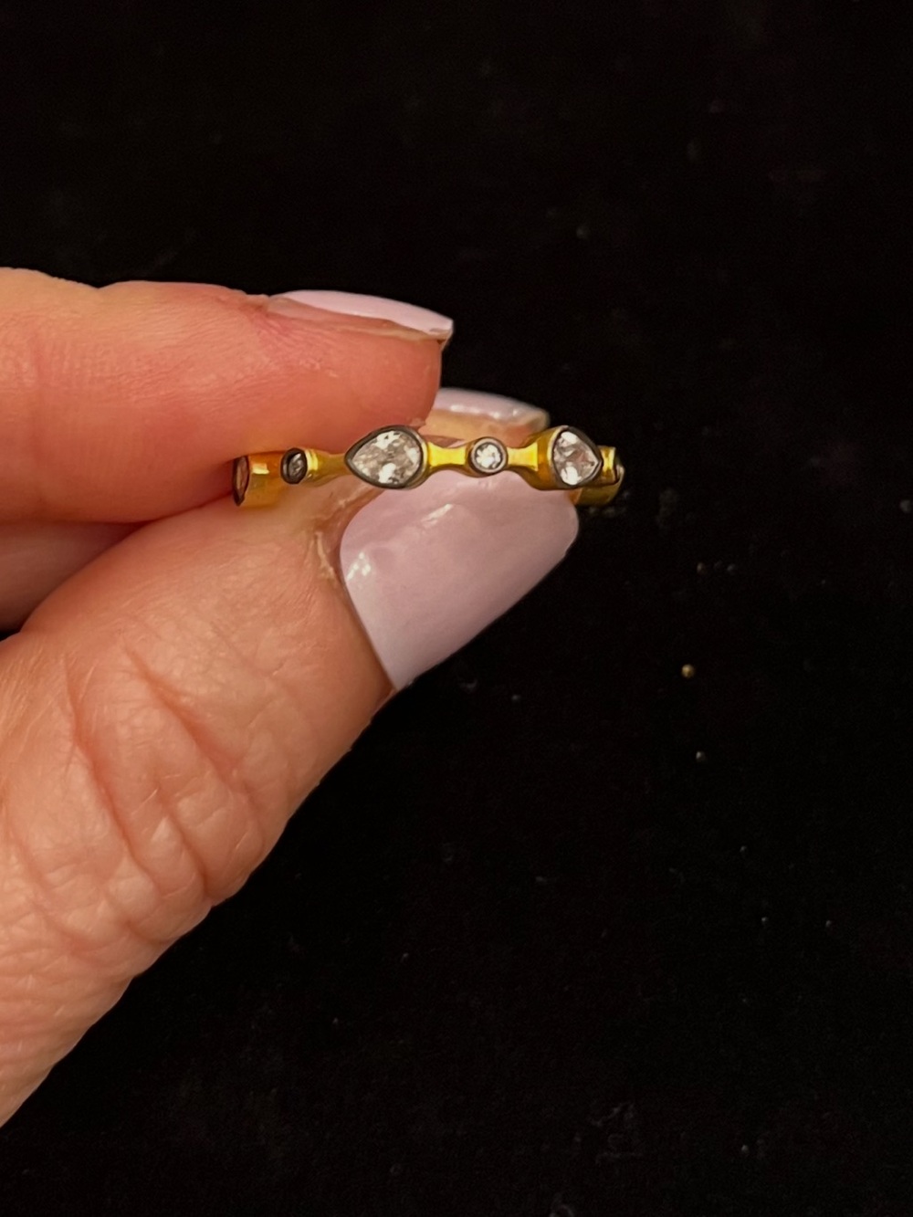 Freida Rothman size 8 - 925/gold plated Crystal Accent Stacking Ring
